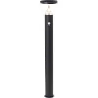Brilliant Lampadaire solaire noir d'extérieur TULIP | incl. détecteur de mouvement | hauteur 92 cm | 3W 430lm 3000K | acier inoxydable/plastique