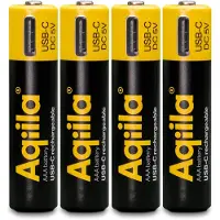 Aqiila Piles rechargeables AAA USB-C 1,5 V 600 mAh Li-Ion (x4)