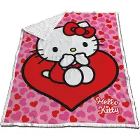 Sanrio Hello Kitty Korallenrote Sherpadecke 120x150cm