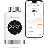 Salcar Thermostat de radiateur WiFi Thermostat compatible avec Amazon Alexa & Google