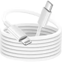 Grab 'n GO Câble USB-C vers Lightning - - 2m - Charge Rapide - Synchronisation - Blanc