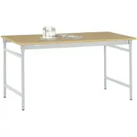 Manuflex BB3035.7035 Beistelltisch BASIS stationär mit Multiplex-Tischplatte in (60 x 125 x 78 cm)
