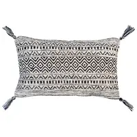 Atelier du Linge Coussins BOBO - Noir - 30x50 cm
