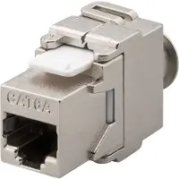 Goobay 95900 Module Keystone RJ45 CAT 6 ?, STP, argent - largeur 17,3 mm, type papillon, bornier pour montage LSA (sans outil)
