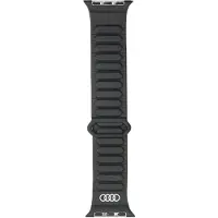 Audi Logo Synthetic Leather Magnetic Ring Strap for Apple Watch 40/41/42 mm - Black (Matières plastiques, Similicuir), Sangles de montre, Noir