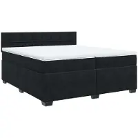 vidaXL Lit boxspring avec matelas noir 200x200 cm velours