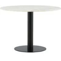 Furnlux Classic FURNLUX Table à manger Estelle Marble White Und Black 106cm / Hauptfarbe : Weiß / Abmessungen : 106 x 106 x 75 cm