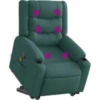 Syfax Fauteuil inclinable de massage Vert foncé Tissu