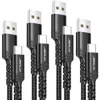 Generique TRAHOO-Câble USB Type C [Lot de 4 1M 1M 2M 3M] Câble de Chargeur USB C 3.1A Charge Rapide Compatible avec iPhone 16 15 Pro Max Samsung Galaxy S24 S22 S20 A53 Google Pixel 5 6 XL Xbox Xperia XZ Noir
