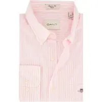 Gant pour homme. 3000130 Chemise Regular Fit chemise en popeline rose à rayures (3XL), Casuel, Coton, Classique, Manche longue