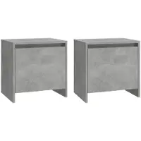 vidaXL Tables de chevet 2 pcs Gris béton 45x34x44,5 cm Aggloméré