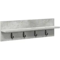 vidaXL Porte-manteau mural avec étagère Gris béton 60 x 10.5 x 18 cm