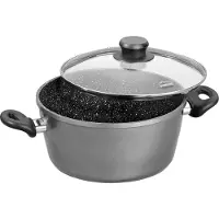 Stoneline Casserole 6741 2 L, 18 cm, Fonte d'aluminium, Gris, Couvercle inclus