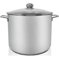 Kruger Karl Krüger 72727 Jumbotopf acier inoxydable avec couvercle en verre 28 cm, capacité 14 litres / Casserole / Maxi Topf / INDUCTION