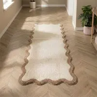 FRAAI Tapis de couloir lavable – Hazy Beige/Crème | 80x250cm | Crème | Tapis de couloir | Tapis
