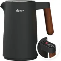 Balter Bouilloire en acier inoxydable avec réglage de température, de 45°C à 100°C, à double paroi, sans BPA, fonction de maintien au chaud, capacité de 1,5L, 2200W, en titane