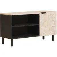 vidaXL Meuble TV avec porte Blanc lavé 80 x 33 x 46 cm