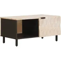 vidaXL Table basse blanche 80 x 50 x 40 cm en bois massif de manguier
