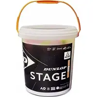 Dunlop Stage 2 Tennis Balls Bucket Jaune,Orange 60 Balls