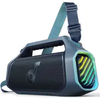 Soundcore Boxa portabila Anker Boom 2 Plus, 140W, Bluetooth 5.3, BassUp 2.0, IPX7, Lumini RGB, Baterie externa, Albastru