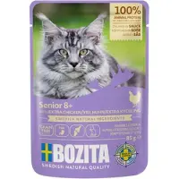 Bozita 12x 85g bouchées en sauce senior beaucoup de poulet nourriture pour chat humide