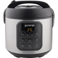 Gorenje MC2SBK, Cuiseur vapeur + cuiseur à riz, Noir, Argent