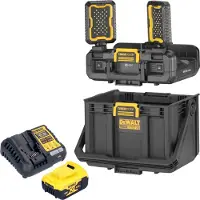 DeWalt DWST08061-1 Boîte à outils avec lampes intégrées 395 x 352 x 255 mm ToughSystem 2.0 + 1x batterie 5,0 Ah + chargeur