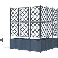 vidaXL Pots de jardin Gris 120 x 40 x 37.5 cm Acier
