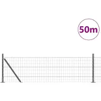 vidaXL Clôture Euro avec socle en béton, 50 x 0,6 m, en acier revêtu de PVC