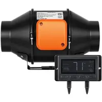 DUOKU Ventilateur de Conduit en Ligne-- 4 Pouces 205 CFM- avec Contrôleur D'humidité de la Température- à Moteur EC Silencieux
