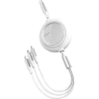 Baseus Câble Bright Mirror 3in1 USB-A pour USB-C / Lightning / MicroUSB 1,2m, blanc