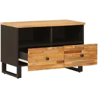 vidaXL Meuble TV avec rangement, marron, 70 x 33 x 46 cm, bois massif de manguier