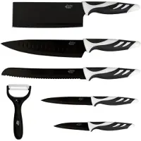 Cecotec Ensemble de couteaux avec éplucheur de pommes de terre - Noir