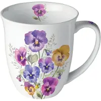 Ambiente Mug En Porcelaine Fine Pensées  0,4 Litre