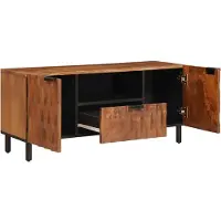 vidaXL Meuble TV avec porte Surface brun acacia 105 x 33 x 46 cm