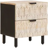 vidaXL Cabinet de chevet avec tiroir 2 pcs Blanc 40 x 33,5 x 46 cm