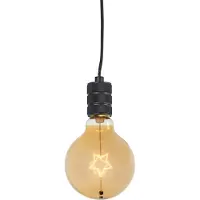 QAZQA Suspension de Noël noire avec prise incl. LED verre ambré étoile - Cavalux