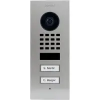 DoorBird D1102V IP Vid. Porte de la. V2A nobles. 2 boutons d'appel encastrés