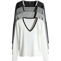 The Set T-shirt gris / noir / blanc
