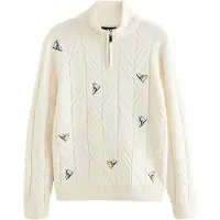 Next Pull-over 'Christmas Ski' écru / bleu / jaune