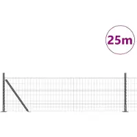 vidaXL Clôture Euro avec socle en béton, 25 x 0,4 m, en acier revêtu de PVC
