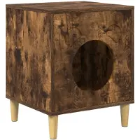 vidaXL Maison pour chat en chêne fumé 42,5 x 40 x 53 cm, bois d'ingénierie