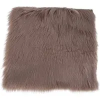 House Nordic Coussin de siège en peau d'agneau artificielle marron grise 40 x 40 cm