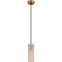 Globo Suspension, doré, verre ambre, H 120 cm