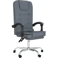 vidaXL Chaise de bureau avec fonction massage gris foncé velours