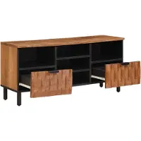 vidaXL Meuble TV avec étagère Surface brun acacia 100 x 33 x 46 cm