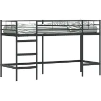vidaXL Lit mezzanine pour enfant Noir 90 x 190 cm Acier