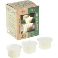 Wenzel Bougies chauffe-plat en papier "LIGHT.ONE", Ø 4,2 x 2,5 cm, 12 pièces (12 pcs)