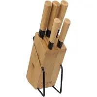 5five Simply Smart Bloc à couteaux Bamboo équipé 6 pcs., avec couteaux, bambou, acier, 151357