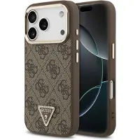 GUESS 4g Triangle Logo Magsafe Iphone 17 Pro Phone Case Marron
